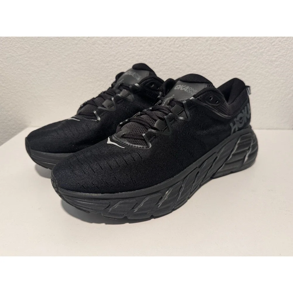 Hoka One Mens Gaviota 3 Running Shoe Size 13 Black Sneaker Active Gym Workout - Picture 3 of 14